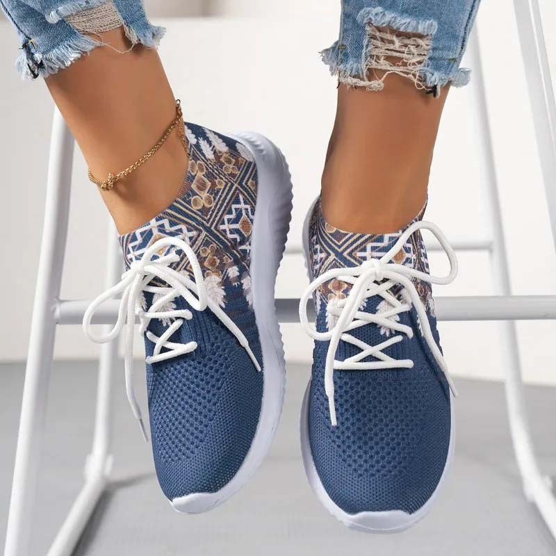 Luftige Sneakers Damen – Boho-Print Schuhe für Freizeit und Sommermode