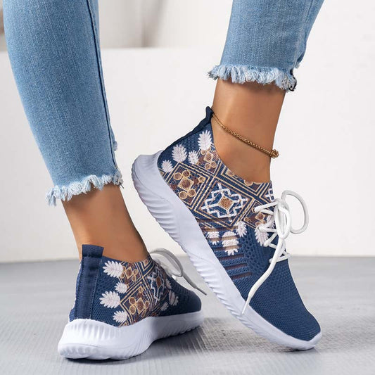 Luftige Sneakers Damen – Boho-Print Schuhe für Freizeit und Sommermode