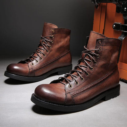 Halbhohe Stiefel Herren – Elegante Komfort Stiefel aus Leder für Alltag