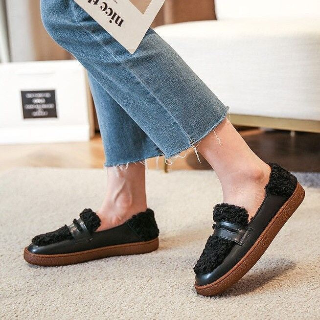 Leder Loafers Damen – Bequeme Schuhe mit warmer Fütterung und orthopädischen Einlegesohlen