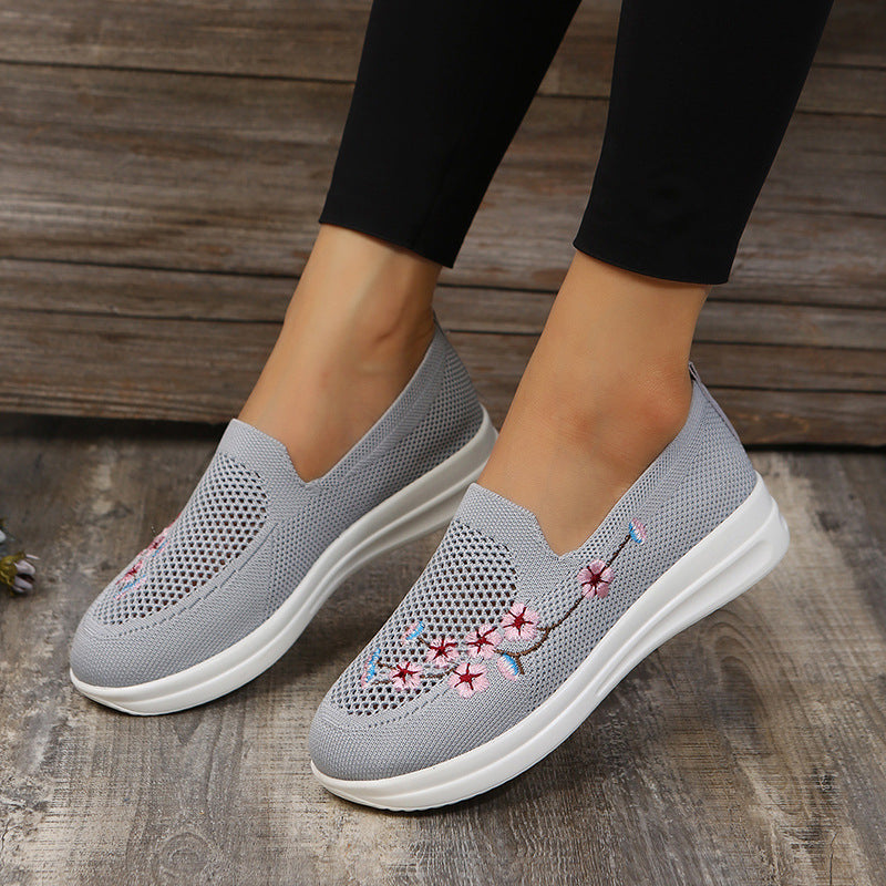 Ergonomische Slipper Sneakers Damen – Blumenmotiv, bequem und stylisch