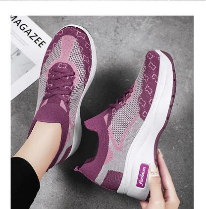 Laufschuhe Damen – Flyknit Sockensneaker mit dicker ergonomischer Sohle