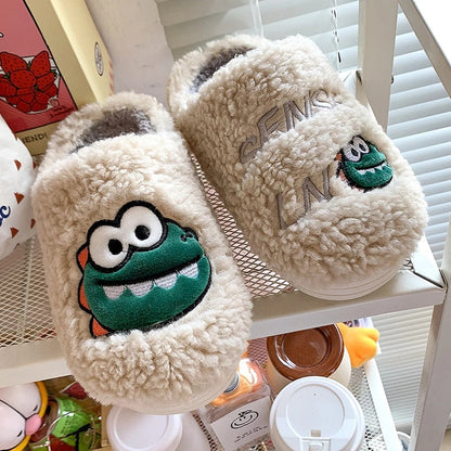 Dinosaur Slippers for Kids and Adults – Cozy Soft Warm Family Footwear