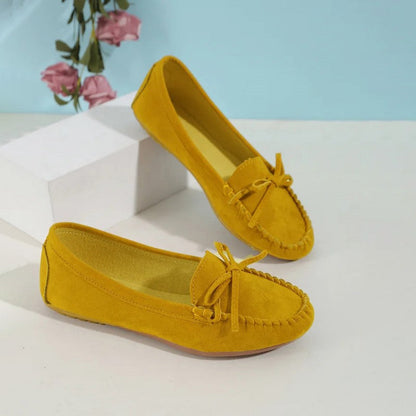 Stylish Loafers for Women – Elegant Bow Detail Slip-On Shoes for Occasions