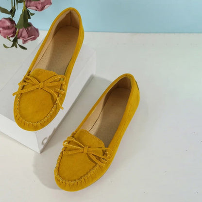 Stylish Loafers for Women – Elegant Bow Detail Slip-On Shoes for Occasions