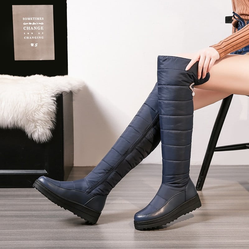 Lange Overknee Stiefel Damen – Gepolstertes Design für modische Frauen