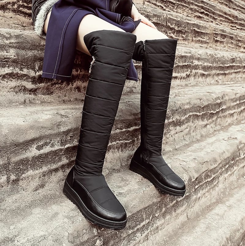 Lange Overknee Stiefel Damen – Gepolstertes Design für modische Frauen