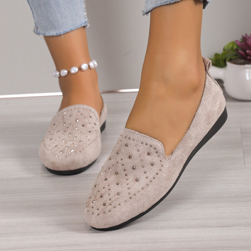 Mules Damen – Luxuriöse flache Mules mit Strassdetails für elegante Anlässe