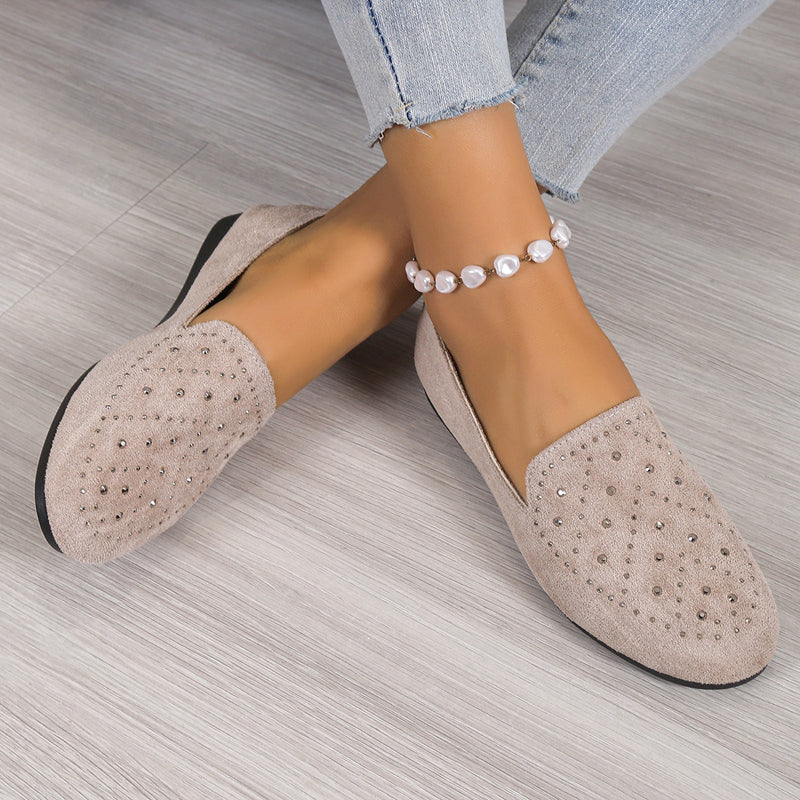 Mules Damen – Luxuriöse flache Mules mit Strassdetails für elegante Anlässe