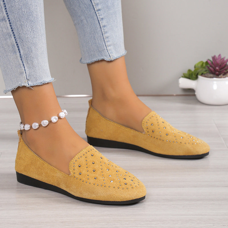 Mules Damen – Luxuriöse flache Mules mit Strassdetails für elegante Anlässe