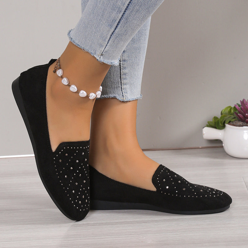 Mules Damen – Luxuriöse flache Mules mit Strassdetails für elegante Anlässe