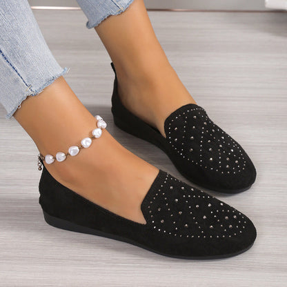 Mules Damen – Luxuriöse flache Mules mit Strassdetails für elegante Anlässe