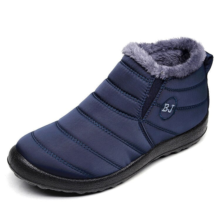 Halbhohe Snowboots Damen – Warme gefütterte Slip-On Winterstiefel für Schnee