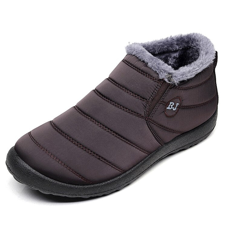 Halbhohe Snowboots Damen – Warme gefütterte Slip-On Winterstiefel für Schnee