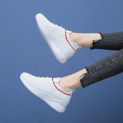 Women's Sneakers – Breathable Athletic Shoes with Thick Heel for Comfort