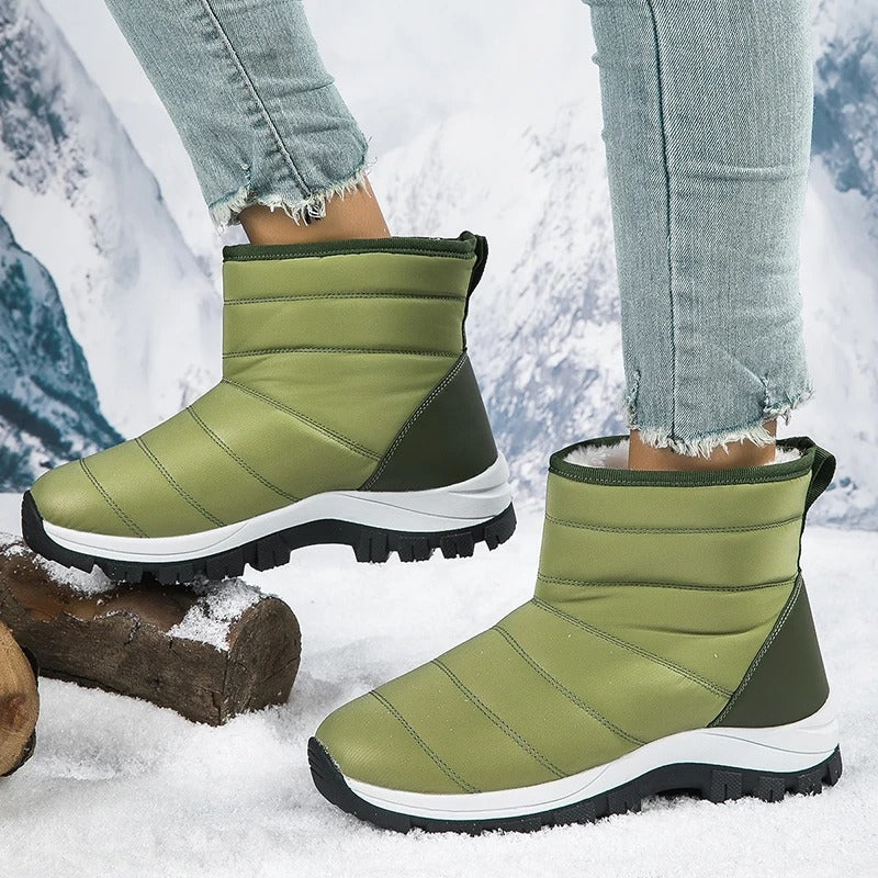 Winterstiefel Damen – Wasserdichte Halbstiefel mit ergonomischer Sohle und warmem Fell