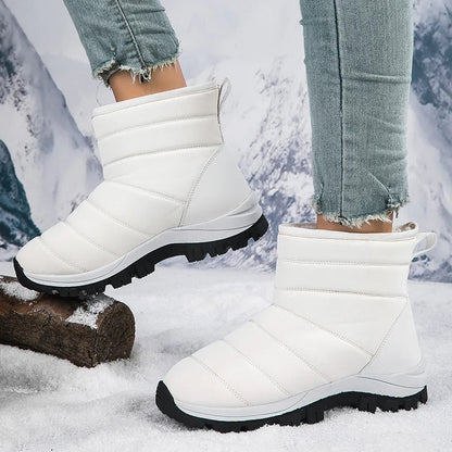 Winterstiefel Damen – Wasserdichte Halbstiefel mit ergonomischer Sohle und warmem Fell