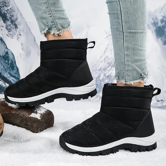 Winterstiefel Damen – Wasserdichte Halbstiefel mit ergonomischer Sohle und warmem Fell